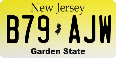 NJ license plate B79AJW