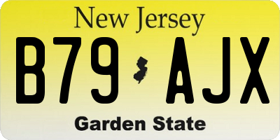 NJ license plate B79AJX