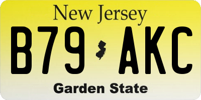 NJ license plate B79AKC