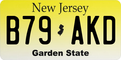 NJ license plate B79AKD