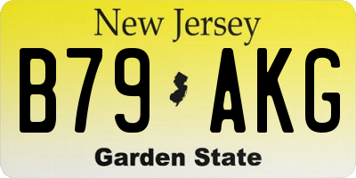 NJ license plate B79AKG