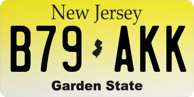 NJ license plate B79AKK