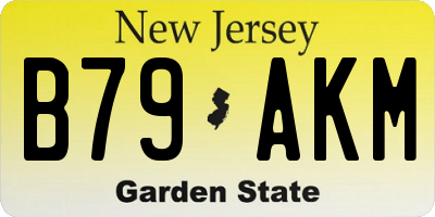 NJ license plate B79AKM