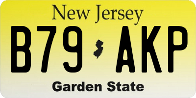 NJ license plate B79AKP