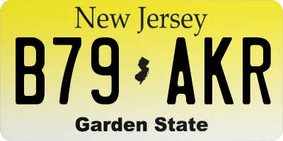 NJ license plate B79AKR