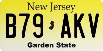 NJ license plate B79AKV