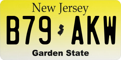 NJ license plate B79AKW