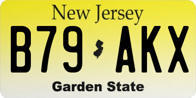 NJ license plate B79AKX
