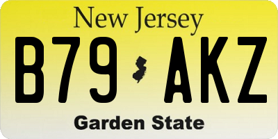 NJ license plate B79AKZ