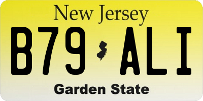 NJ license plate B79ALI
