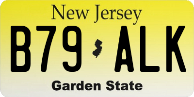 NJ license plate B79ALK