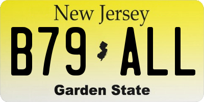 NJ license plate B79ALL