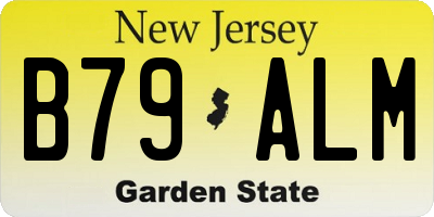 NJ license plate B79ALM