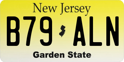 NJ license plate B79ALN