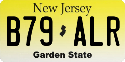 NJ license plate B79ALR