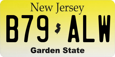 NJ license plate B79ALW