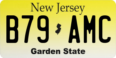 NJ license plate B79AMC