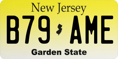 NJ license plate B79AME