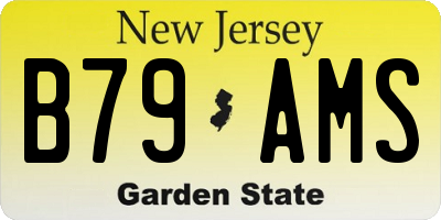 NJ license plate B79AMS