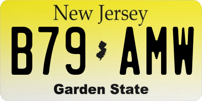 NJ license plate B79AMW