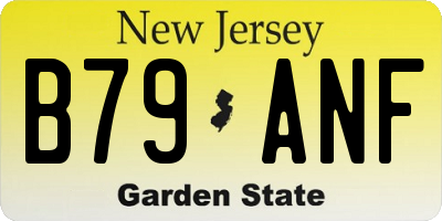 NJ license plate B79ANF