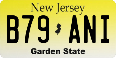 NJ license plate B79ANI
