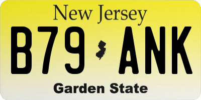 NJ license plate B79ANK