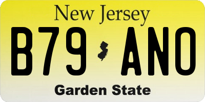 NJ license plate B79ANO