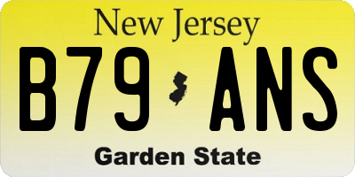 NJ license plate B79ANS