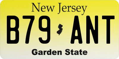 NJ license plate B79ANT