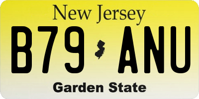 NJ license plate B79ANU