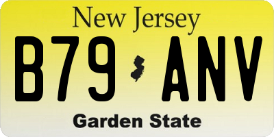 NJ license plate B79ANV