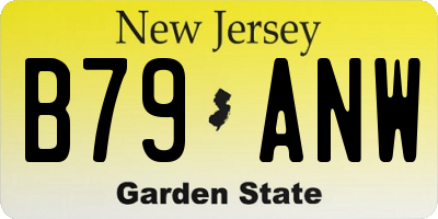 NJ license plate B79ANW