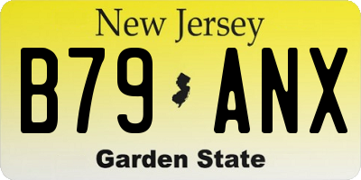 NJ license plate B79ANX