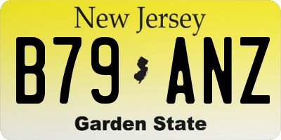 NJ license plate B79ANZ
