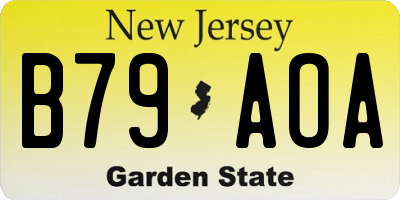NJ license plate B79AOA