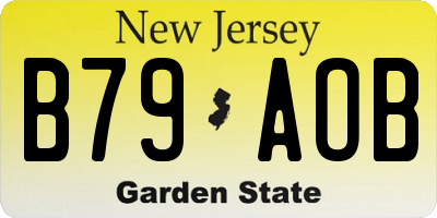 NJ license plate B79AOB
