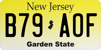 NJ license plate B79AOF