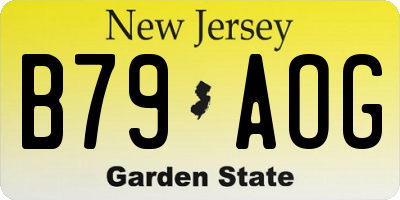NJ license plate B79AOG