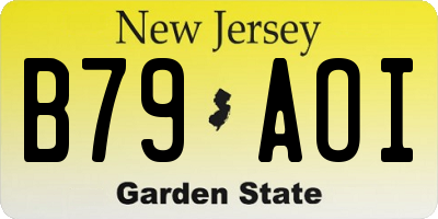 NJ license plate B79AOI