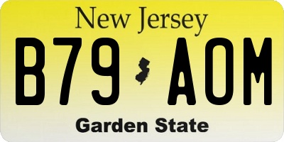 NJ license plate B79AOM