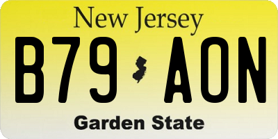 NJ license plate B79AON
