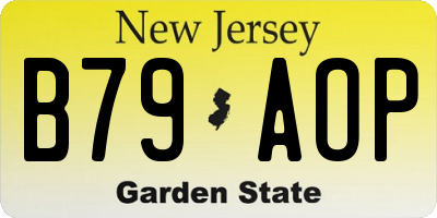 NJ license plate B79AOP