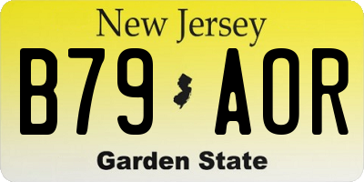 NJ license plate B79AOR
