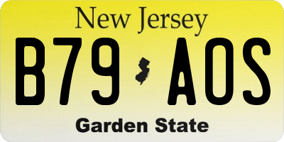 NJ license plate B79AOS