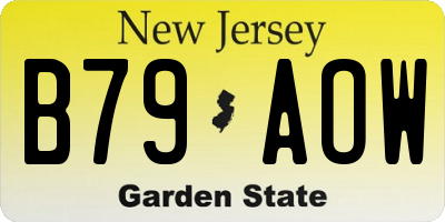 NJ license plate B79AOW