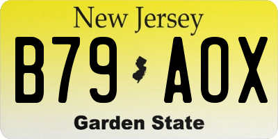 NJ license plate B79AOX
