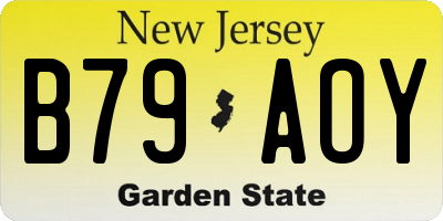 NJ license plate B79AOY
