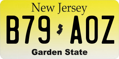 NJ license plate B79AOZ