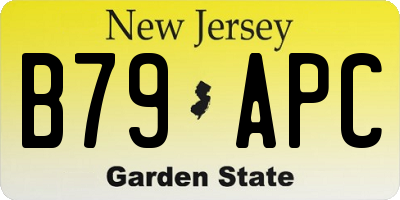NJ license plate B79APC
